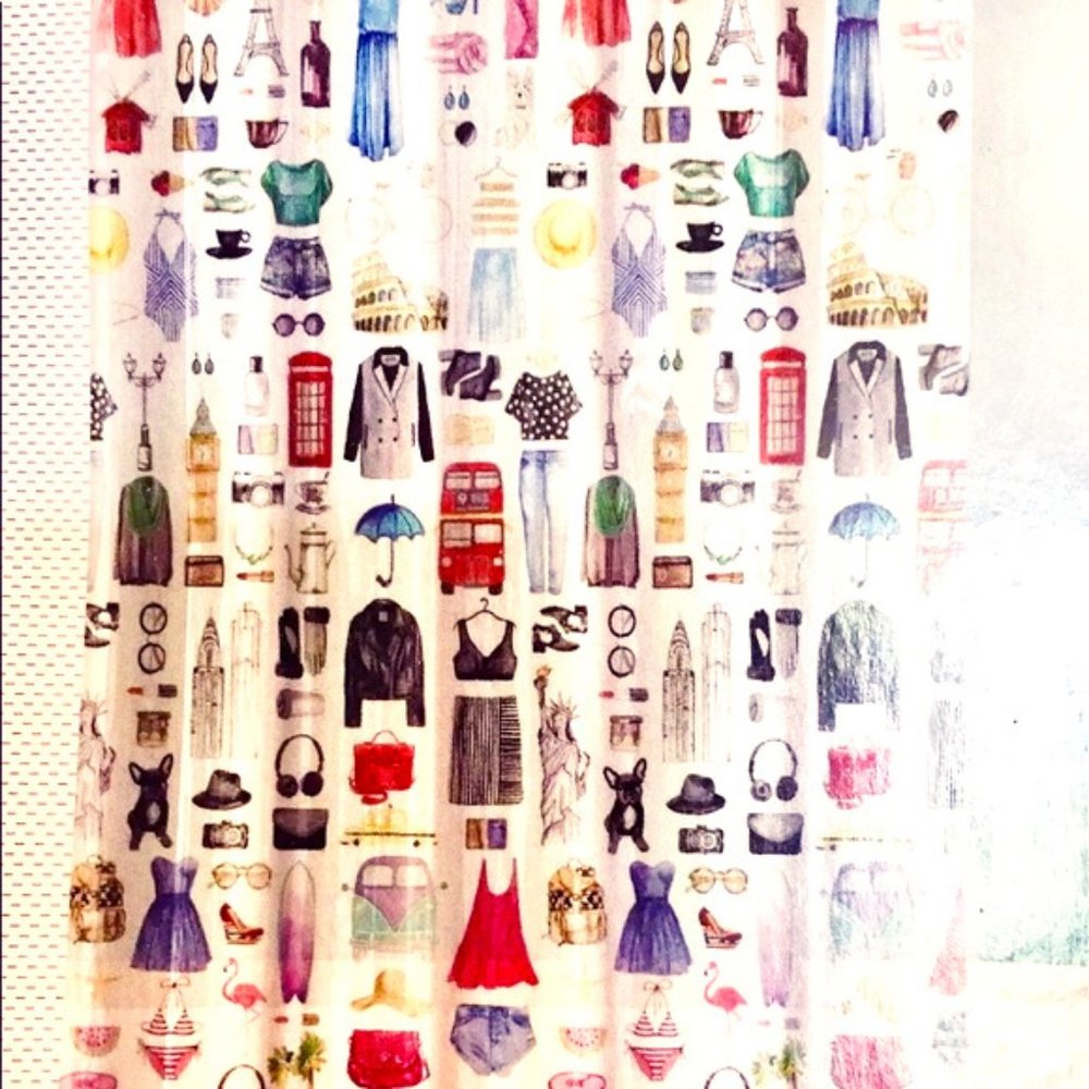 NWT - TRAVEL GIRL Shower Curtail